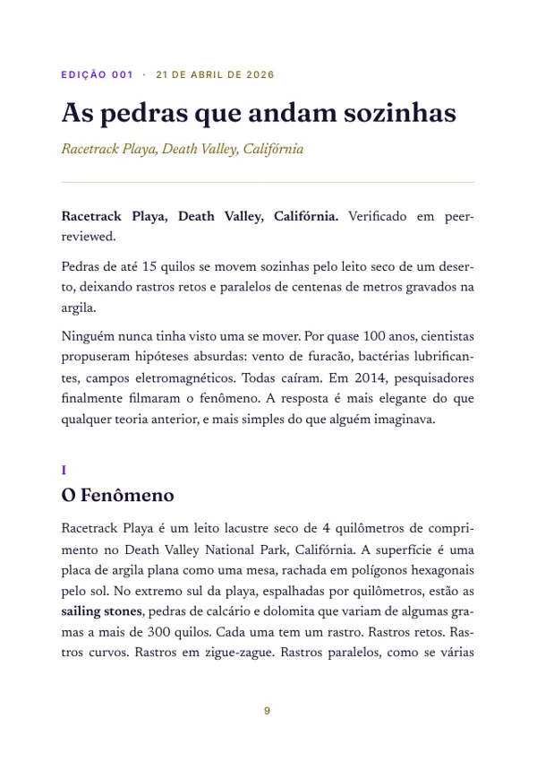 Primeira página de uma edição dentro do volume