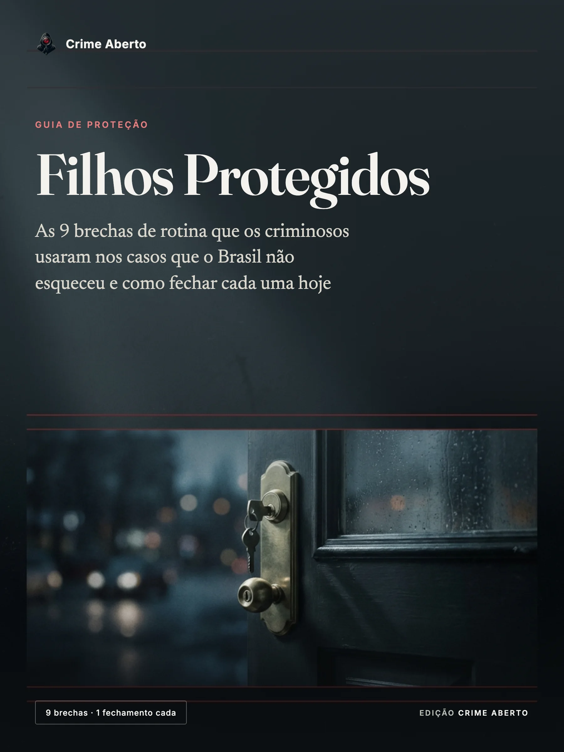 Capa do guia Filhos Protegidos, da Crime Aberto
